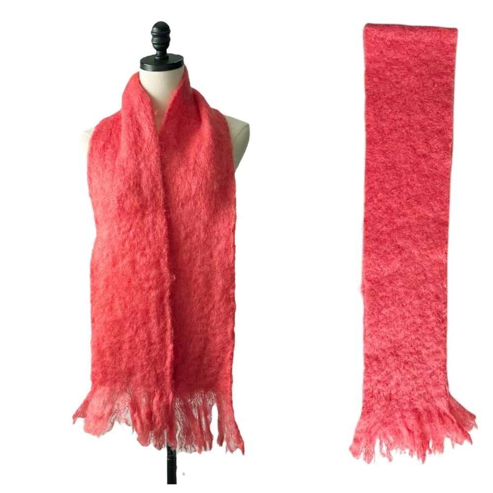 Vintage St. Albans Australian Pure Mohair Scarf In Pink